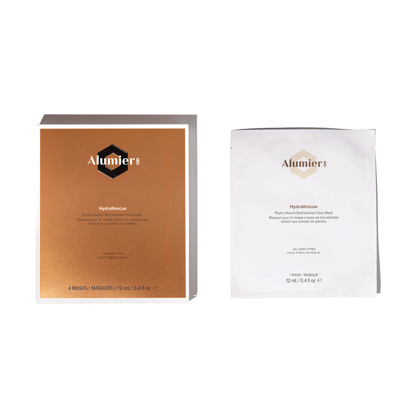 AlumierMD HydraRescue Mask 4 Pack - BioCellulose Face Masks