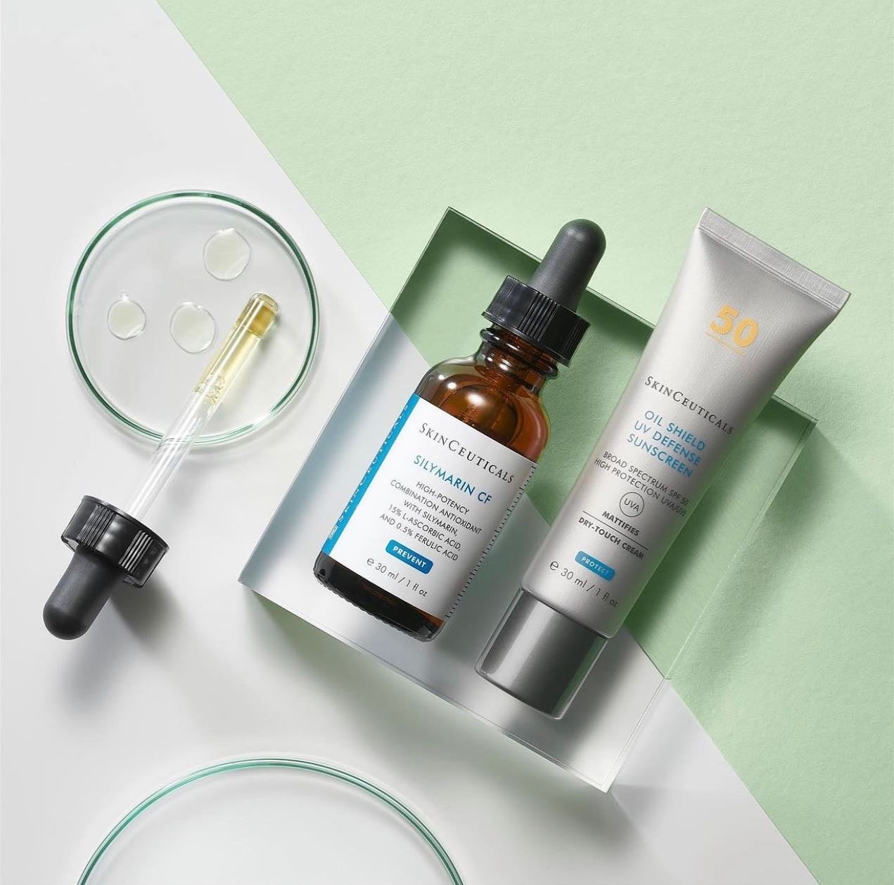 SkinCeuticals Silymarin CF Double Defence Kit for Oily/Blemish Prone Skin (FREE SPF save €50)