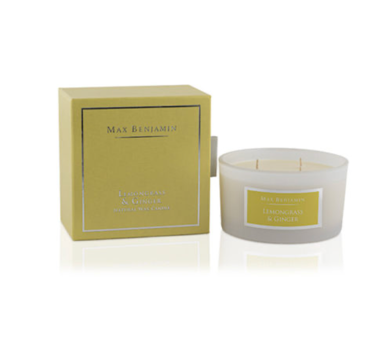 Max Benjamin Lemongrass & Ginger 3 Wick Candle 426g