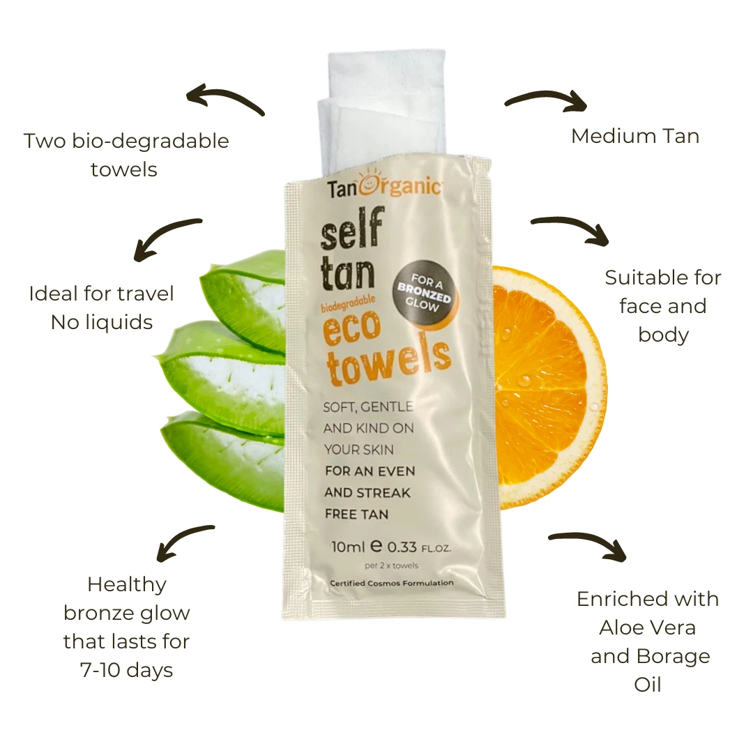 TAN ORGANIC SELF TAN ECO TOWELS 2 X 10ML